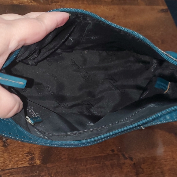 Fossil Brand Teal Leather Women's Handbag. - Picture 4 of 9